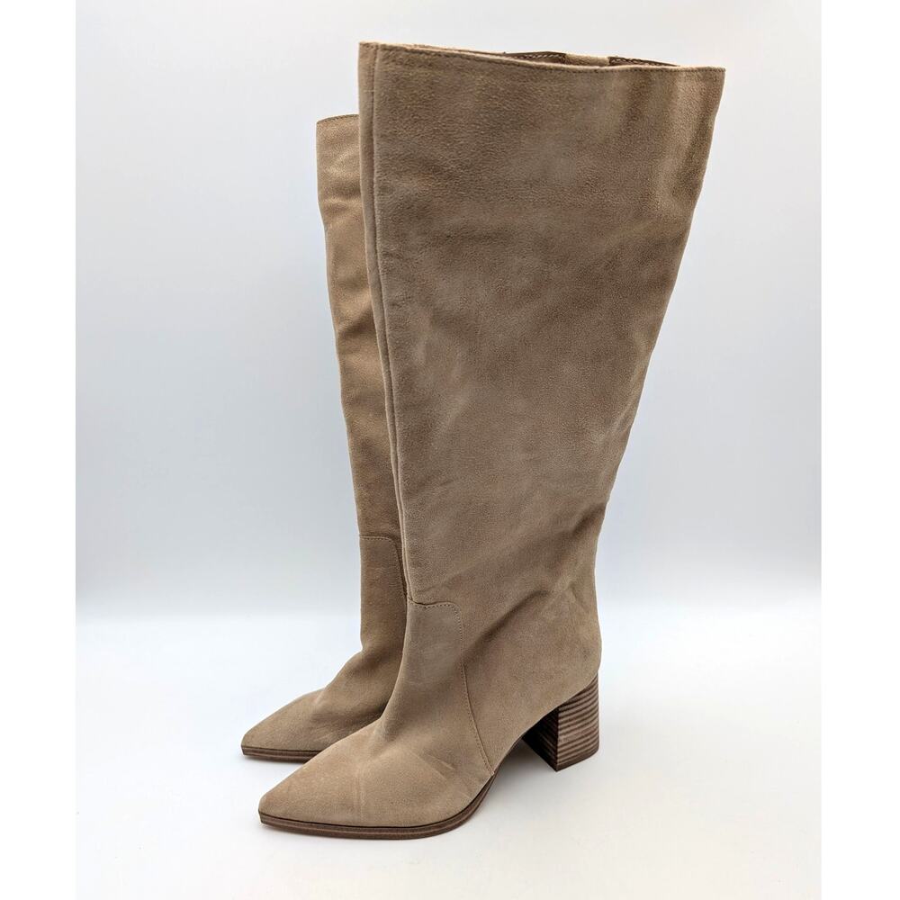 Vince Camuto Lumina Knee High Boots Women's Beige Leather Size US5M EU35